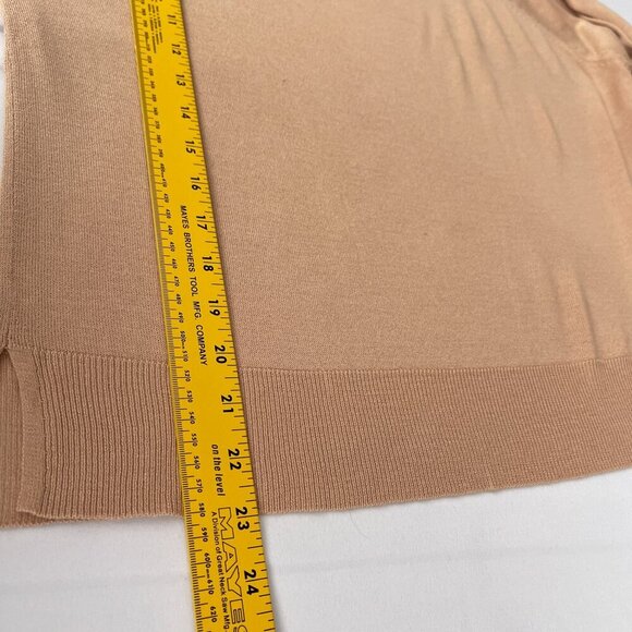 Zara Lightweight Split Hem Knit Long Sleeve Pullover Sweater Tan Womens M - Picture 8 of 10